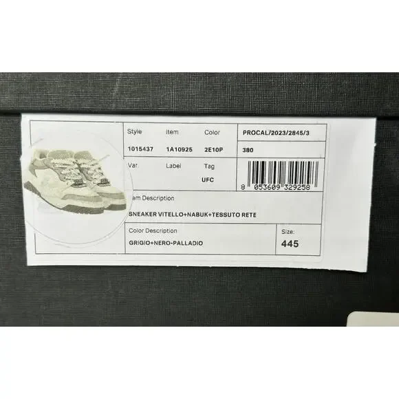 Versace Odissea Mens Leather White/Gray Sneakers 11.5 US (44.5) 1015437 NIB $950